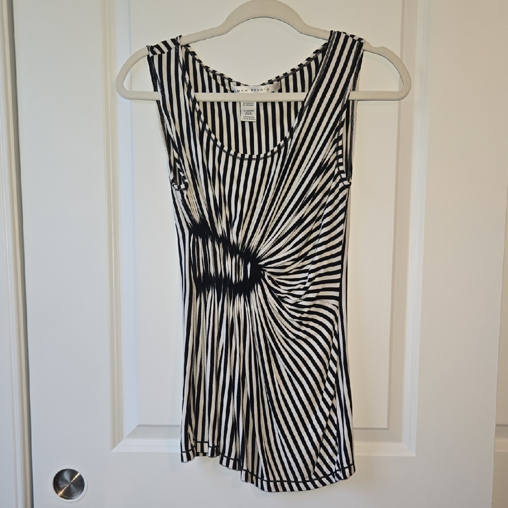 Max Studio Monochrome Striped Top Size S